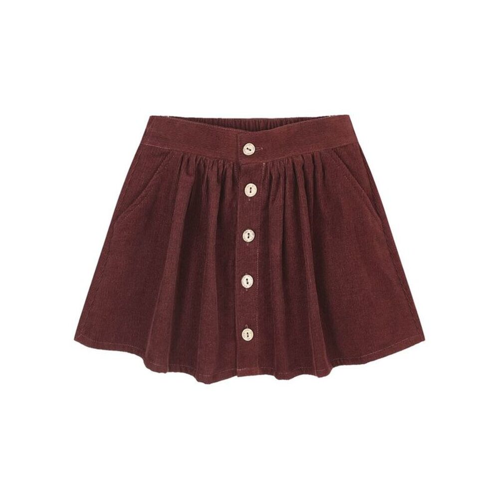 Rylee & Cru Girls  Button Front Mini Skirt, Burgundy